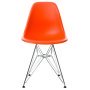 Eames DSR stoel verchroomd onderstel, Poppy Red