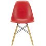 Eames DSW Fiberglass stoel geelachtig esdoorn, classic red