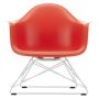 Eames LAR loungestoel wit onderstel, Poppy Red