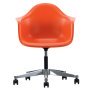 Eames PACC stoel, draaibaar met wielen rood