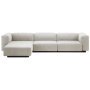 Soft Modular bank met chaise longue Laser warmgrey/ivoor