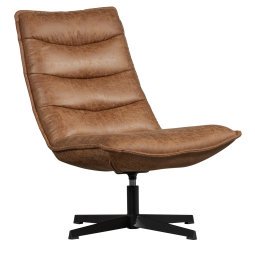 Nika fauteuil draaibaar leer cognac