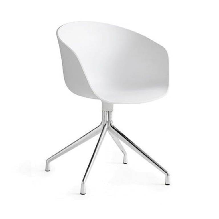 Hay Tweedekansje - About a Chair AAC20 stoel wit (frame gepolijst aluminium)  | Flinders