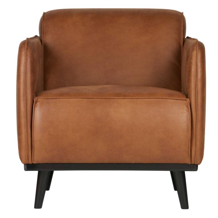 BePureHome Statement fauteuil met arm leer Cognac | Flinders