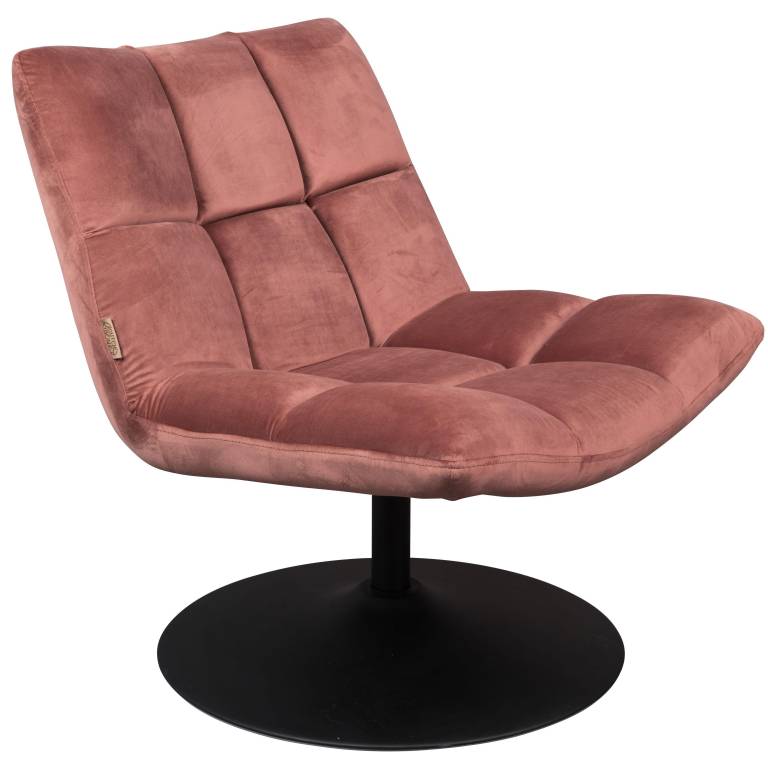 Dutchbone Bar fauteuil draaifauteuil velvet oud roze | Flinders