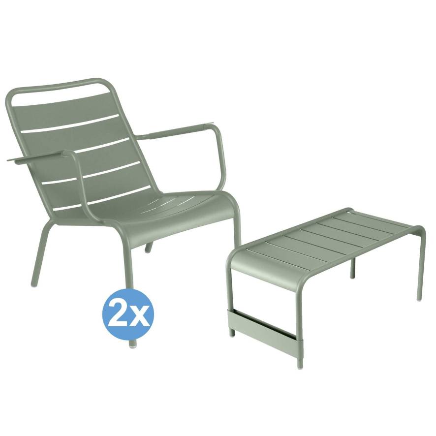 Fermob Luxembourg fauteuils + voetenbank | Flinders