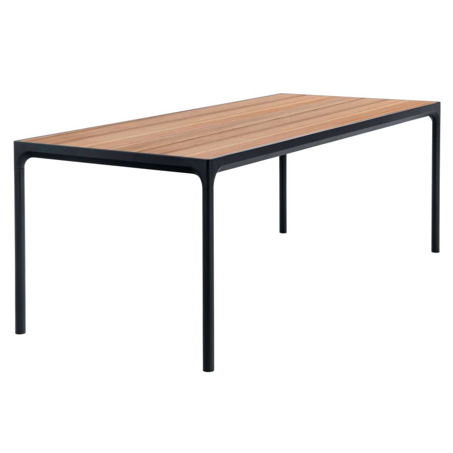 Houe Four tuintafel 210x90 bamboe, zwart onderstel | Flinders