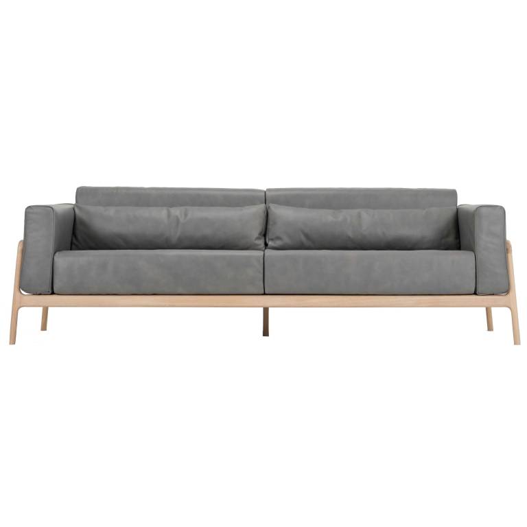 Gazzda Fawn sofa 3+ whitewash Dakar Leather Grey | Flinders