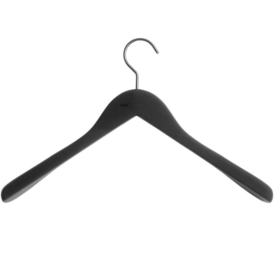 bevroren Reis vooroordeel Hay Soft Coat kledinghanger set van 4 wide black | Flinders
