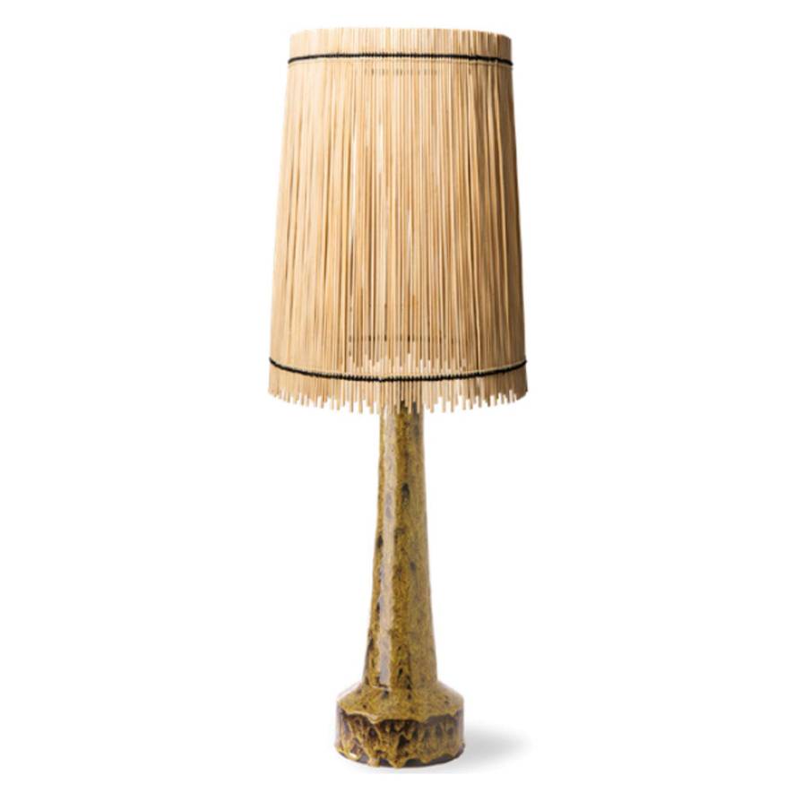 HKliving Retro Stoneware tafellamp kap Cone bamboo | Flinders