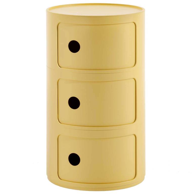 Kartell Componibili Bio kast rond large geel (3 comp.) | Flinders