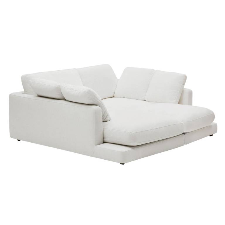 Kave Home Gala 3-zits bank met dubbele chaise longue wit | Flinders