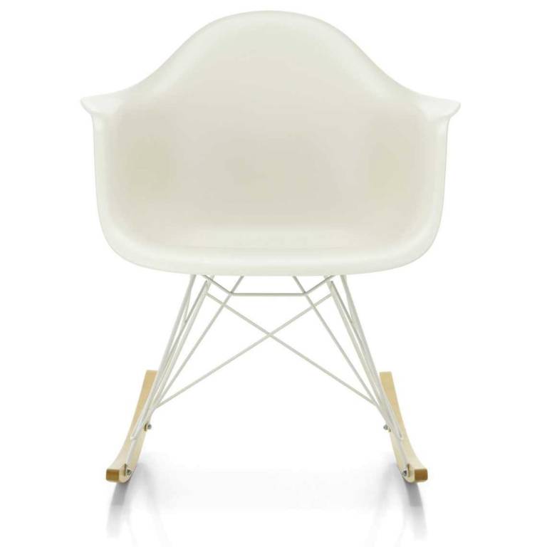 Vitra RAR schommelstoel, pebble, wit gepoedercoat onderstel | Flinders