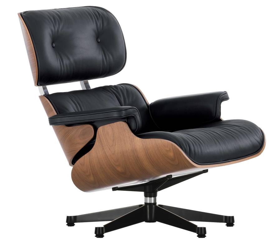 Vitra Eames Lounge chair fauteuil (nieuwe afmetingen) noten zwart | Flinders
