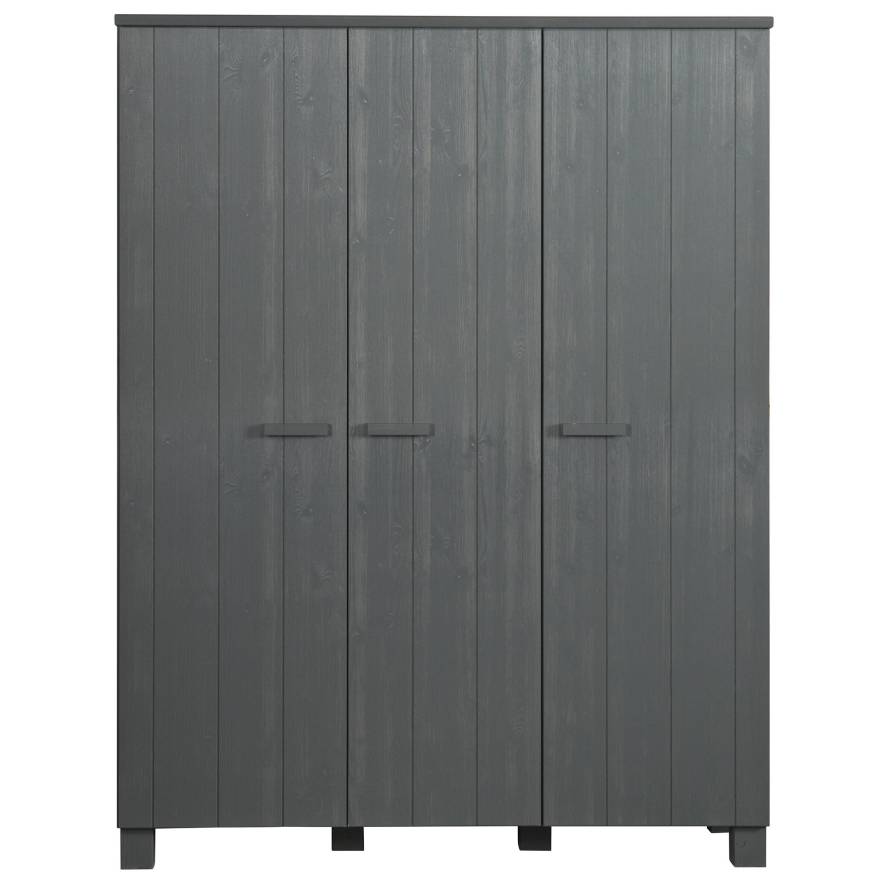 WOOOD Exclusive Dennis kledingkast 3-deurs steel grey | Flinders