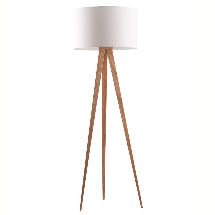 Altijd Stewart Island evenwichtig Zuiver Tripod Wood vloerlamp driepoot wit | Flinders