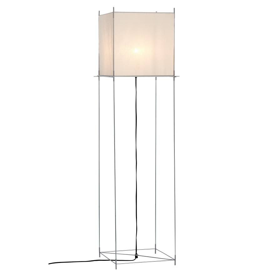 Hollands Licht Lotek Classic vloerlamp, frame metaal, doek wit | Flinders