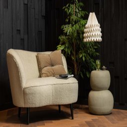 Sara lounge fauteuil links khaki